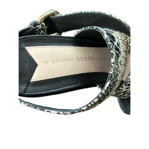 DEREK LAM Crosby Women's Heels Shirin Snake Stappy Sandal Leather Size 10 - Picture 6 of 9